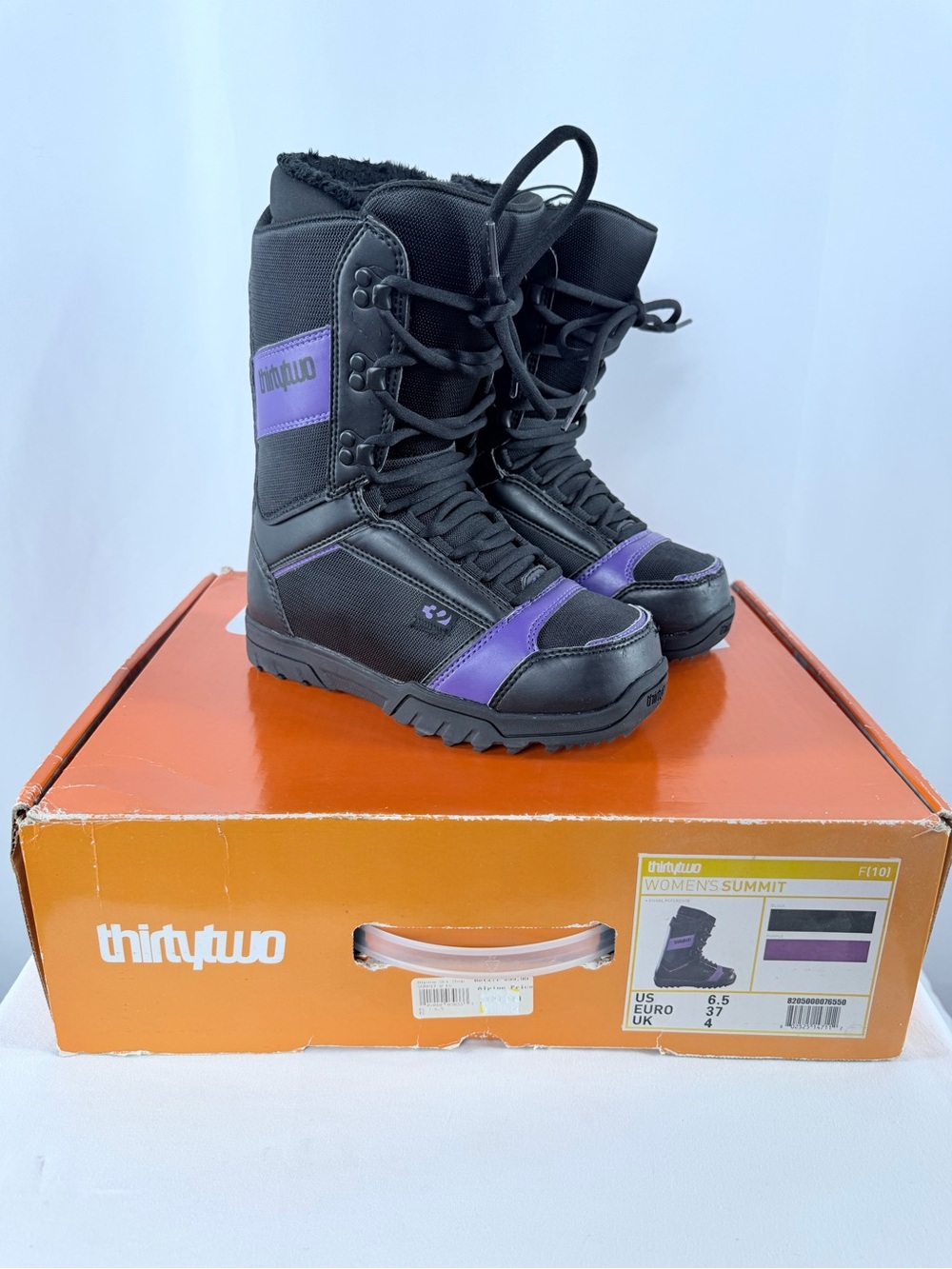 Thirtytwo Summit Snowboard Boots Size 6.5 Womens Black/Purple with Box